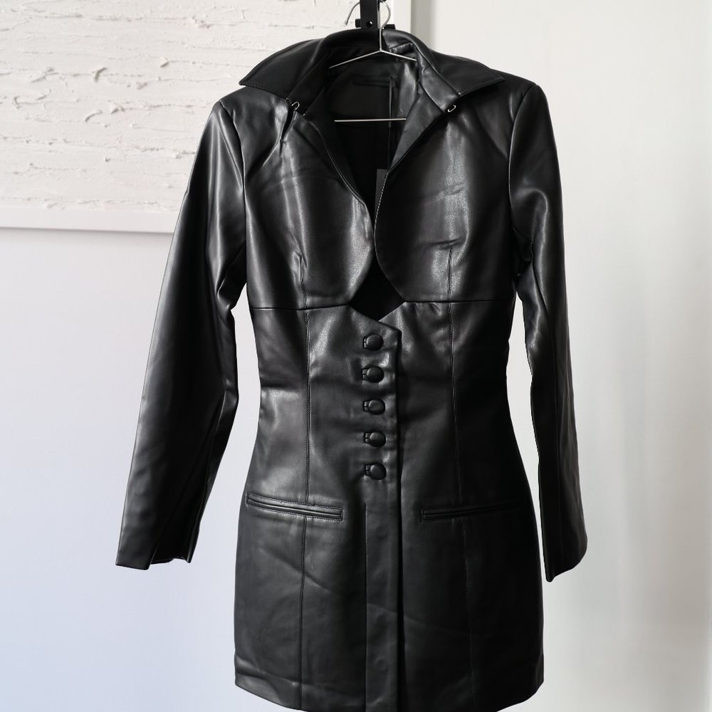 Maniere de Voir Vegan Leather Cut Out Blazer Dress - UK6 / US2 - New with Tags